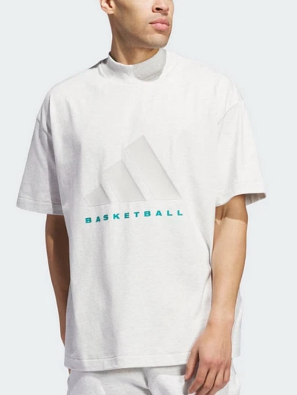 NWT Adidas Gray Basketball Collection Chapter 03 Logo Tee - Menโs 4XL